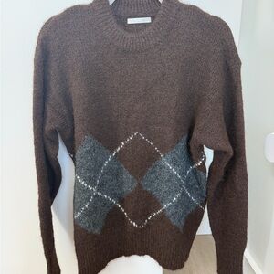 Brown Argyle Zara Sweater